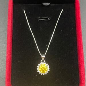 2.0ct Yellow Moissanite Pendant Necklace